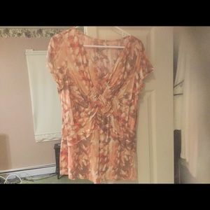 St Johns Bay Earthy Tone Braided Front Accent Top